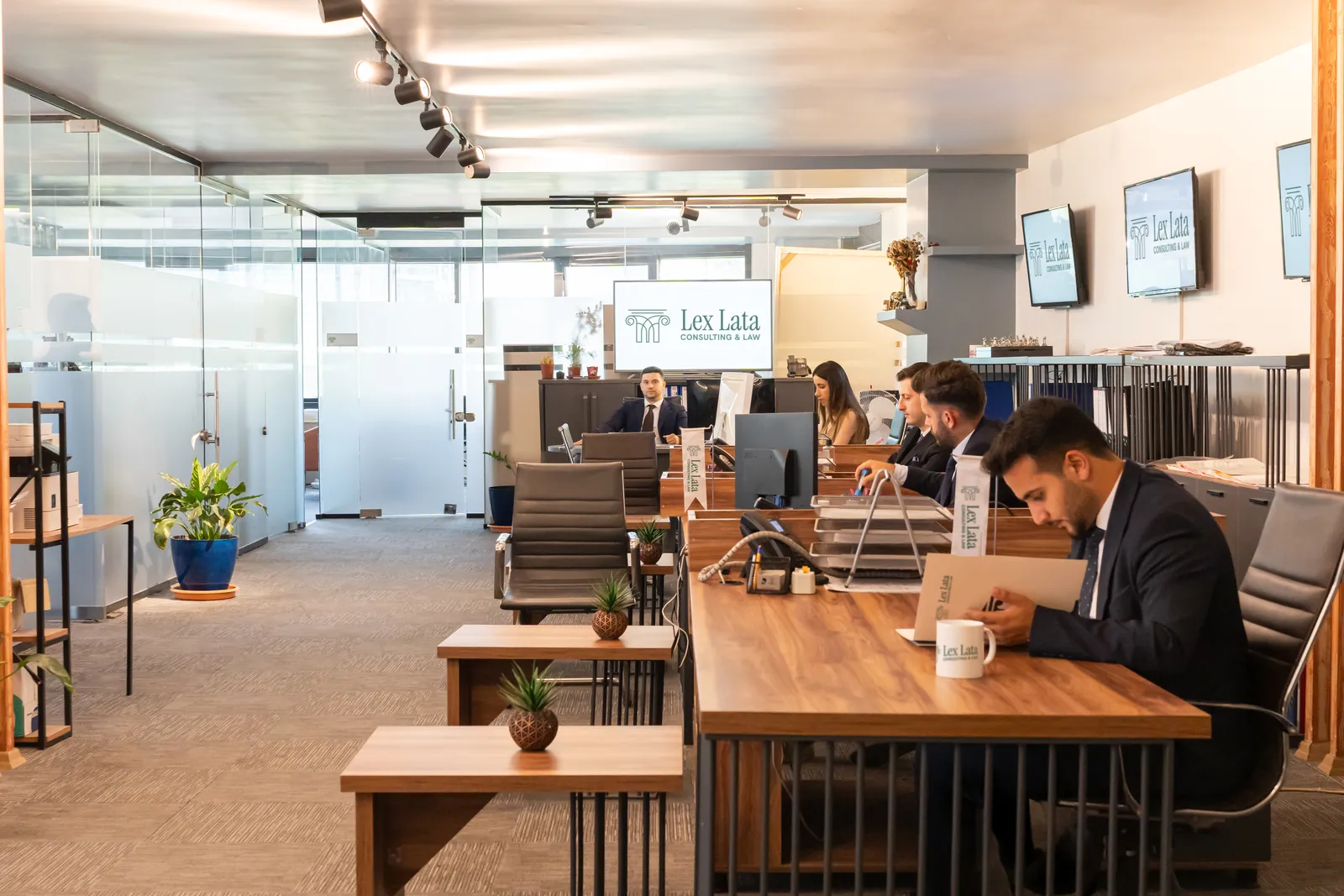The open-plan working area of the Lex Lata office in Kağıthane, Istanbul